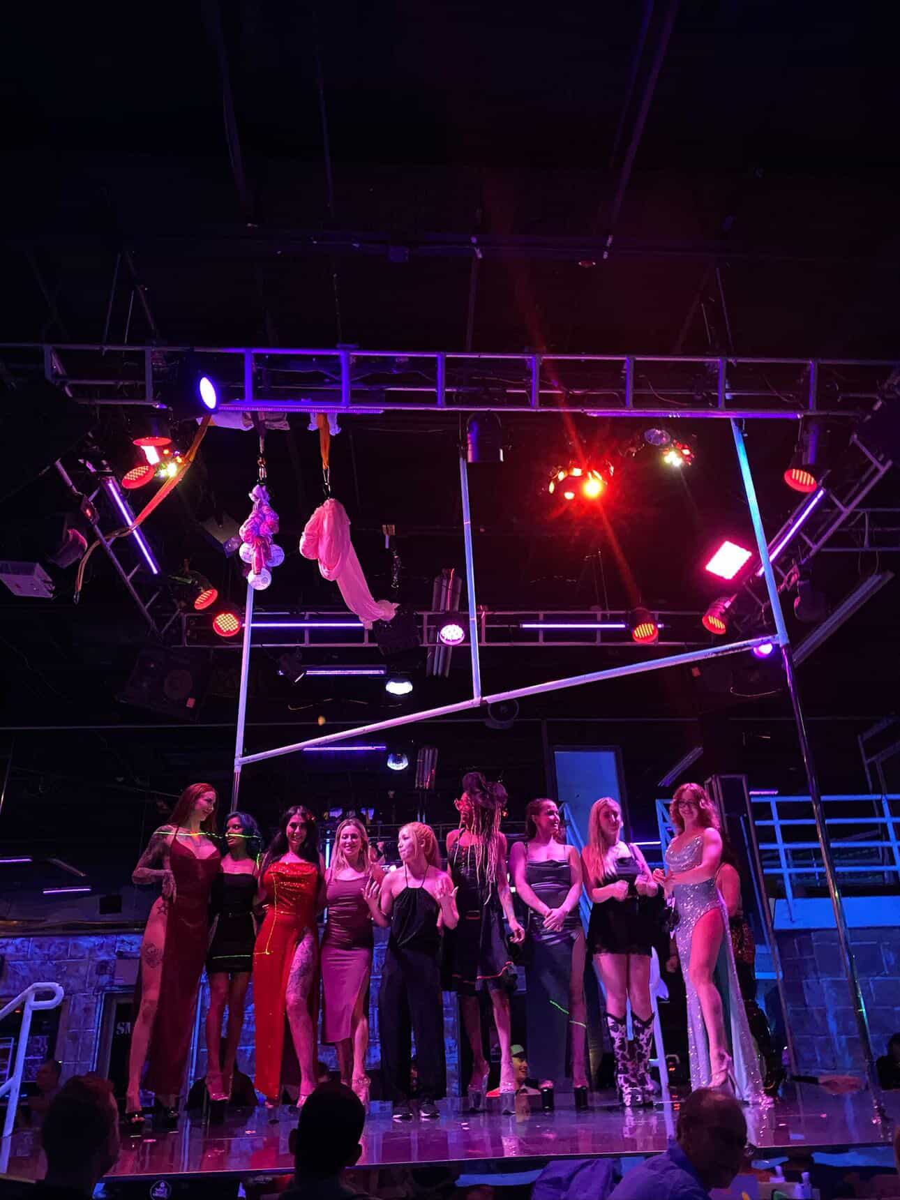 Miss Nude Canada participants on stage